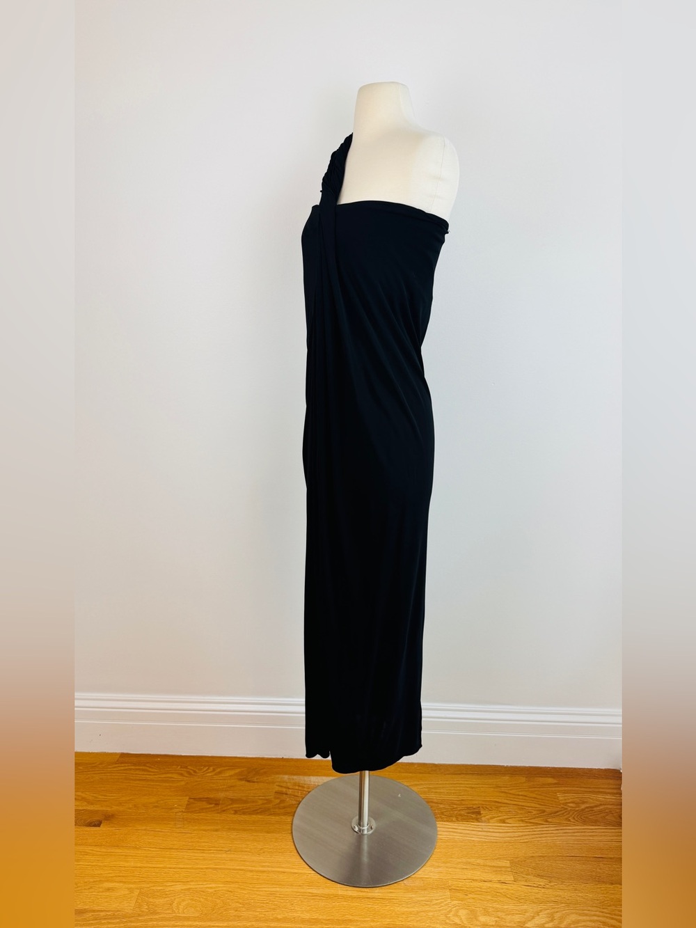 Vintage Jean Paul Gaultier Soleil Dress Black Grecian One Shoulder - Picture 5 of 10